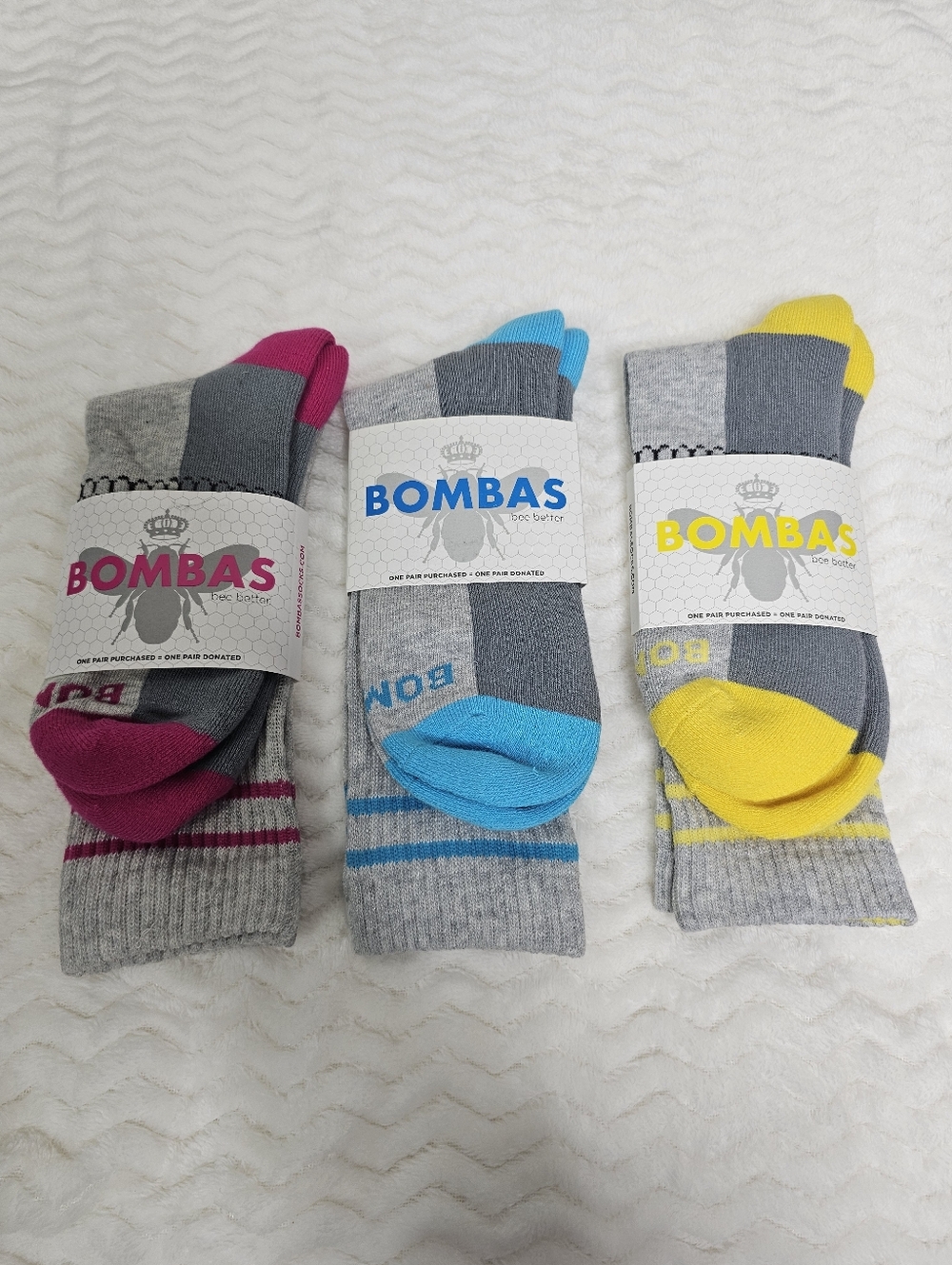 Bombas Classic Calf Socks New Pack Of 3 Men's Large Honeycomb